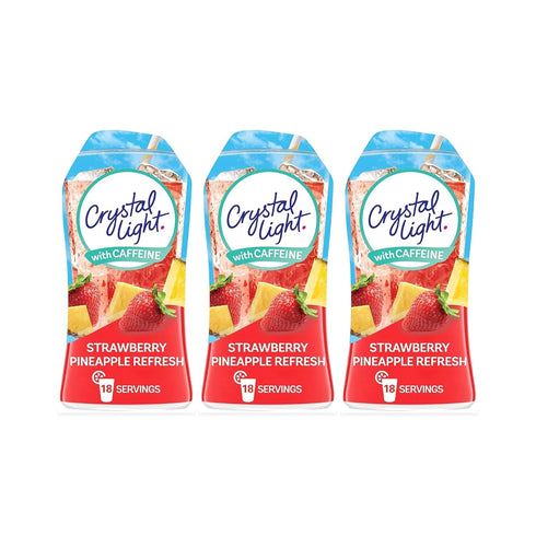 Crystal Light Liquid Strawberry Pineapple Refresh Naturally Flavored Drink Mix with Caffeine,