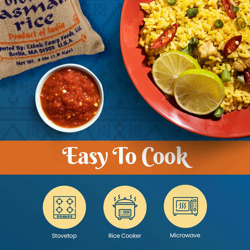 Bombay Market (4 Brown Basmati Rice - Aromatic & Nutty Flavor Basmati Rice - Long Grain Rice Basmati Pound Bag)