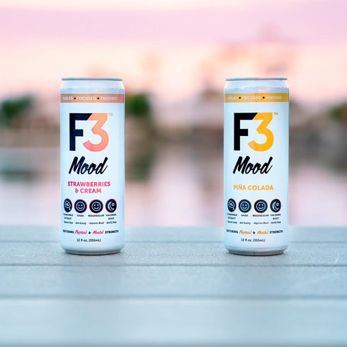 F3 Pack (12 Pack) Mood Variety - Functional Sparkling Juice Drink with Powerful Nootropics to Reduce Stress, BCAAs