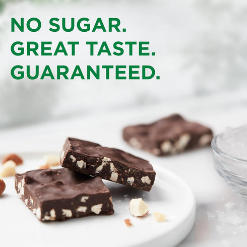 7.5 oz 24 RUSSELL STOVER Sugar Free Dark Chocolate Almond & Sea Salt Bark, bag ( pieces)
