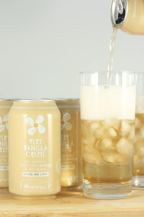 AmishTastes 12 Oz. (12 24)) Frannies Sparkling Very Vanilla Creme, Protected With High-Density Foam, Ounce (Case