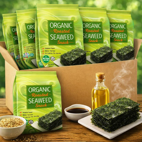 Generic Seaweed Organic Roasted Sesame Flavor Nori Sheets - Vegan Gluten Free Kosher
