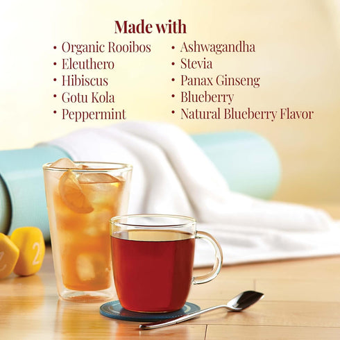 36 The Republic of Tea - Get Charged Herb Tea for Energy, Tea Bags, Tin | Red Tea | Caffeine-free