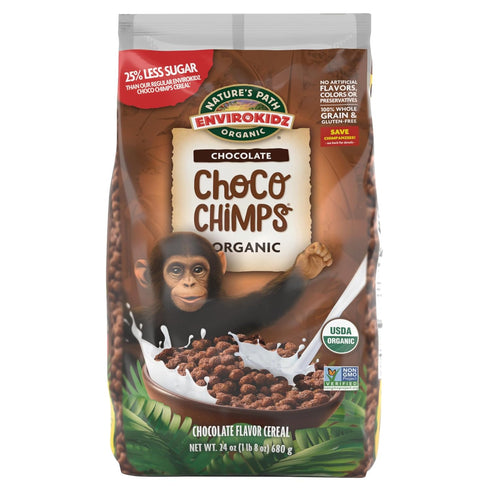 EnviroKidz Organic Choco Chimps Cereal, 24 oz (Pack of 1), Chocolate, Gluten