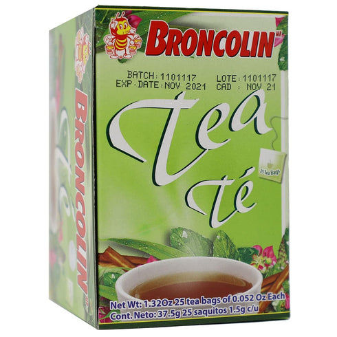 Broncolin Tea, Natural Remedy Herbal Tea, 2-Pack of 25 Tea Bags, 2 Boxes