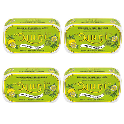 Nuri Portuguese Sardines in Olive Oil and Lemon Special Edition - 4 Pack