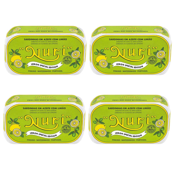 Nuri Portuguese Sardines in Olive Oil and Lemon Special Edition - 4 Pack
