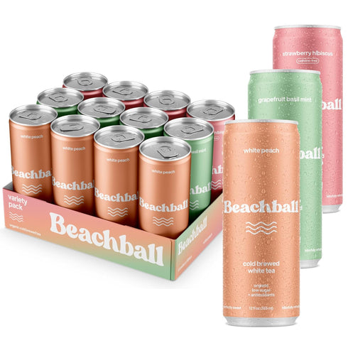 Beachball Organic Iced Tea Variety Pack (Caffeine Free) Low Sugar, Low Calorie,