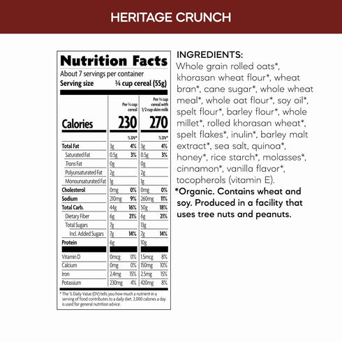 14 oz (Pack 6), Nature's Path Organic Heritage Crunch Cereal, of Non-GMO