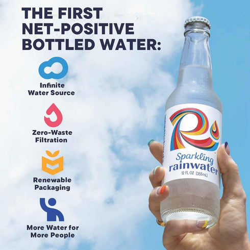 (12 oz 12-Pack), Richard's Rainwater Sparkling Water fl Glass Bottles, Long Lasting Bubbles, Renewable Refreshing