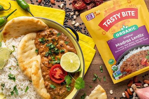 Pack 8, 3Bean Tasty Bite Variety, of Madras Lentils, Bombay Potatoes, Vegetable Tikka Masala, Channa Masala, Madras