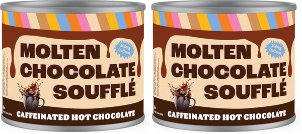 Crazy Cups Caffeinated Chocolate Souffle Hot Cocoa Mix - Premium Coffee Substitute,