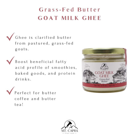30 59 10 oz Mt. Capra Goat Milk Ghee | Grass-Fed Clarified Butter High in MCT Oil Perfect for Bulletproof Coffee, Keto