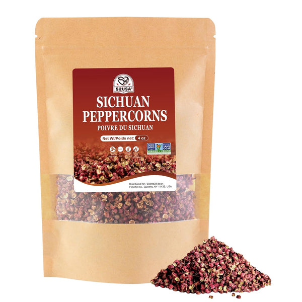 52USA Sichuan Peppercorn, Authentic Szechuan Red Peppercorns (4OZ), Whole Sichuan Red Peppercorns for Mapo Tofu and