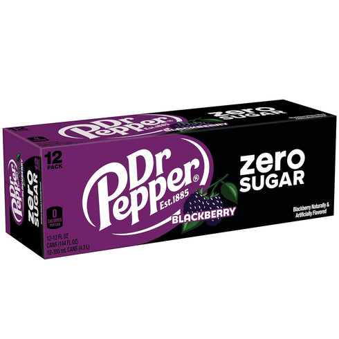 12oz 12pk Dr. Pepper Blackberry Zero Sugar