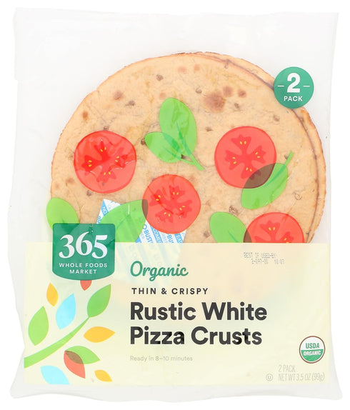 365 by Whole Foods Market , Organic Rustic White Pizza Crusts, 7 Inch, 2 Count, 3.5 Ounce