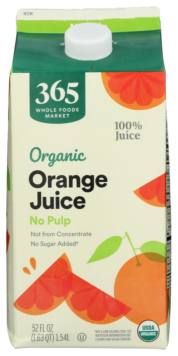365 by Whole Foods Market , Organic Orange Juice, No Pulp, 52 Fl Oz