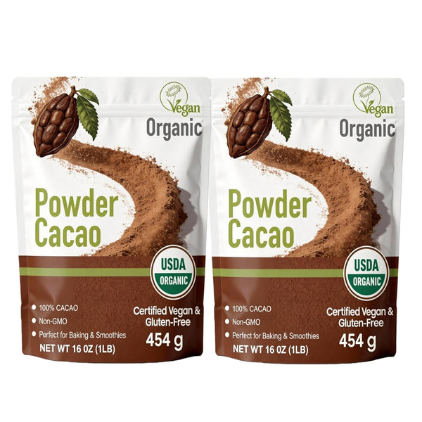 TGTXDEA 452g/2pack, (2 lbs - 32 Oz), Extra Dark Chocolate Cocoa Powder -