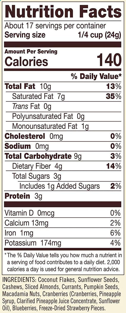 14 OZ Bobs Red Mill | Grain Free Cold Cereal | Paleo Style Muesli | Real Dried Fruits |