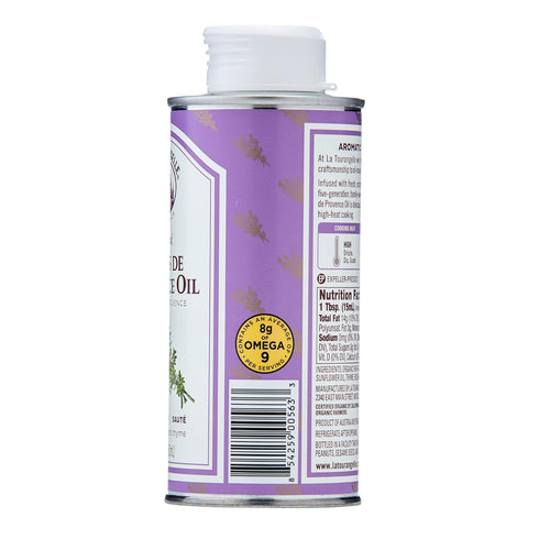 La Tourangelle Herbs De Provence Infused Sunflower Oil, 8.45 fl oz for Cooking, Vinaigrettes & Dipping Sauces