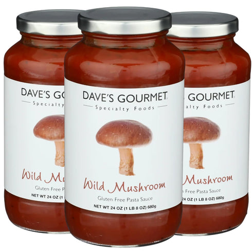 Dave's Gourmet Wild Mushroom Pasta Sauce - 24oz Jar (Pack of 3)