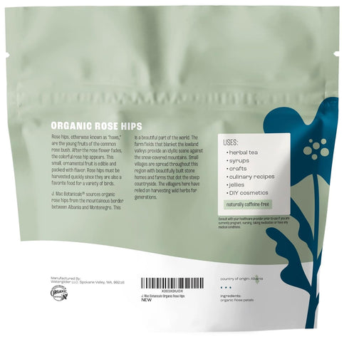J MAC BOTANICALS Organic Rose Petals (4 oz) - Culinary Grade Edible Rose Petals for Tea, Cooking, Crafts