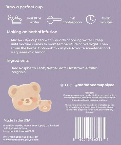(1 oz (15 Nora Nourish Organic Pregnancy Tea Red Raspberry Leaf Herbal Blend for Third Trimester, Postpartum & Women's