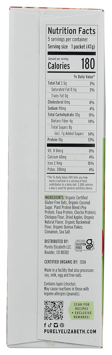 7.6 Purely Elizabeth Apple Harvest Crumble Instant Protein Oatmeal, Ounce
