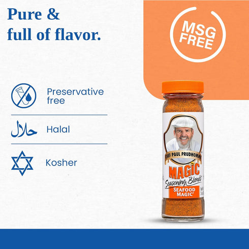 Chef Paul Seafood Magic Seasoning Blends, 2 Oz, Perfect for Crab, Shrimp & Salmon