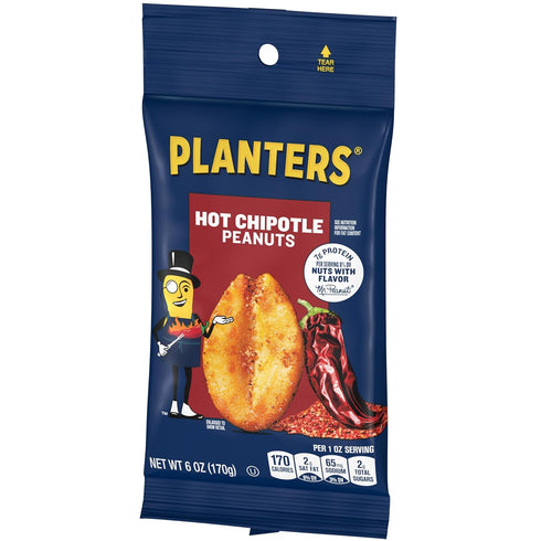 (12 Pack, 6 oz Packs) Planters Hot Chipotle Peanuts ct
