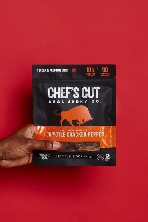 2.5 (4 Pack) Chef's Cut Real Steak Chipotle Cracked Pepper Jerky, Ounce