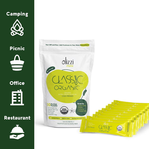Packets 25 Packs (0.34 Oz Olive Oil - Olizzi Classic Organic Extra Virgin, New Harvest, Award Winning, Cold Pressed