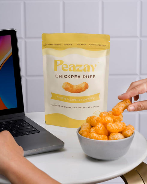12g 3 Pack (1 OZ Peazay Chickpea Puff Cheese Jalapeo Flavored | Plant Protein, Fiber | Not Fried, Chickpea Powered |