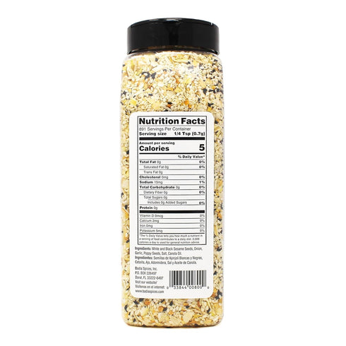 22 oz Badia Everything Bagel Seasoning Blend, - Sesame Seed, Poppy Seed, Garlic, Onion and Salt