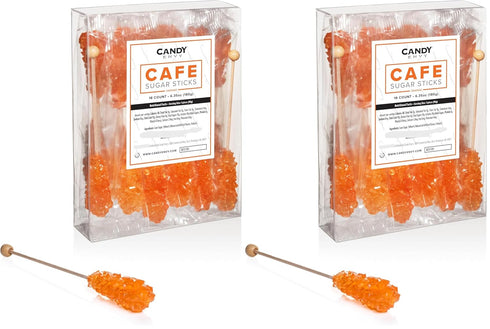 Candy Envy - Orange Caf Sugar Sticks Mini Rock Candy - 18