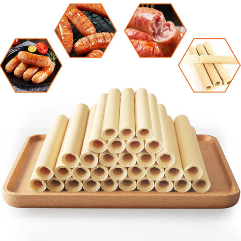 HAIKISS Collagen Sausage Casing,HALAL Edible Drying Sausage Casings 19mm for Hot Dog,Breakfast