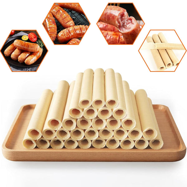 HAIKISS Collagen Sausage Casing,HALAL Edible Drying Sausage Casings 19mm for Hot Dog,Breakfast