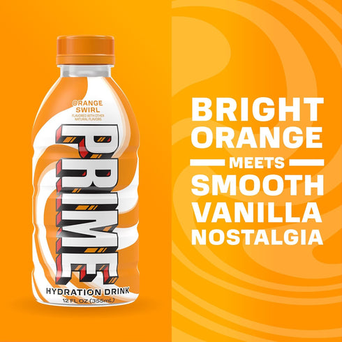 12 Oz, 15 Pack PRIME HYDRATION Variety, Dragonfruit Fusion, Orange Swirl, & Future Freeze Sports Drinks, Electrolyte