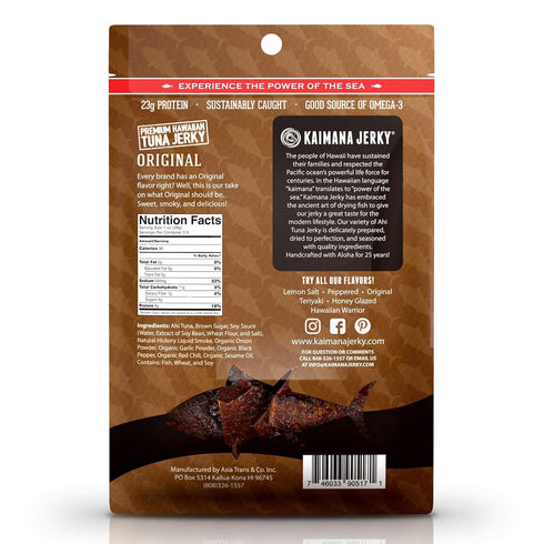 1.5 3's, (2 Kaimana Ahi Tuna Jerky Hawaiian Warrior Ounce - Paleo Style - Premium Fish Jerky Made in the USA. High