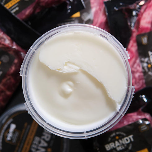 100% 16 oz (1 lb) Brandt Beef Tallow Pure Beef Tallow for Cooking | Tub Beef Tallow for Deep Frying | High Smoke Point