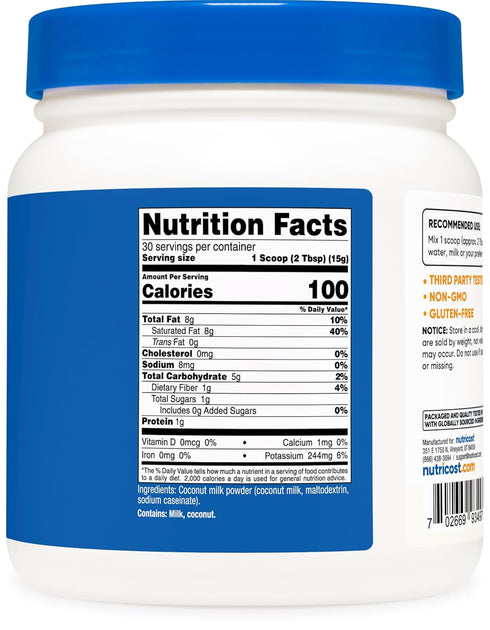 1LB Nutricost Coconut Milk Powder