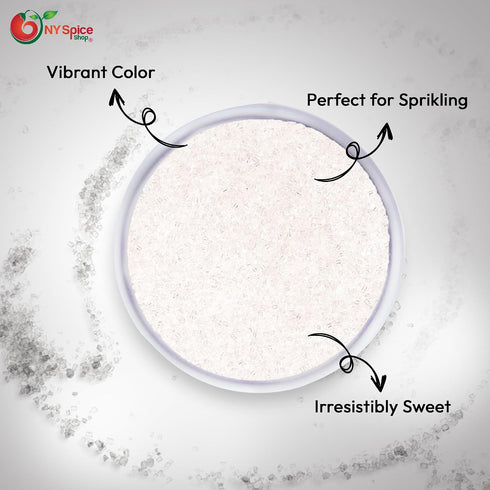 3 NY Spice Shop White Sanding Sugar - Pound Sweet Colorful Edible Sprinkles For Candy Dish - Chocolate Sprinkles