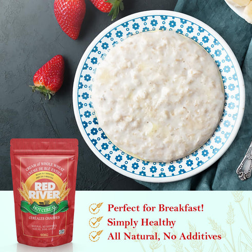 (2lbs 908g) (1-Pack) Red River Cereal - Cream of Whole Wheat Hot Cereal / Made in Canada at Arva Flour Mills - All