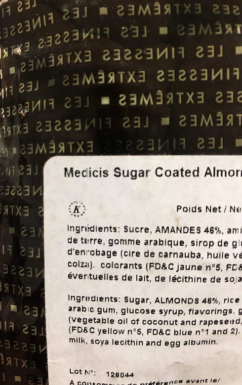 Medicis Premium Candied Almond Dragees (French Jordan Almonds) - Sugar Coated Candies, 75 Count Bag, 8.8oz, Ideal for