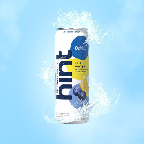 12 Oz (Pack 24) Hint Fruit-Infused Canned Water, Blueberry Lemon - Purified Flavored Water with Zero Calories, Natural