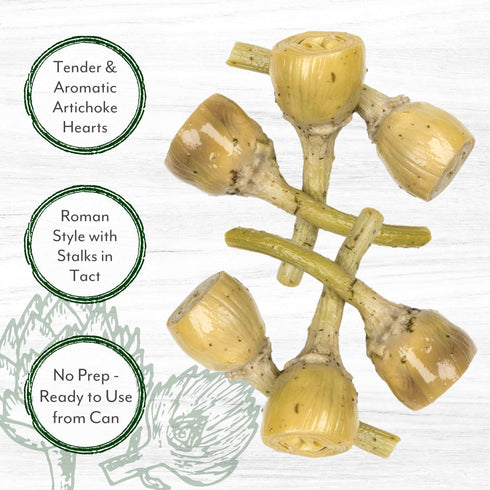 5 8.2 Pack 1 Roland Foods Roman Style Artichoke Hearts with Stalks, Specialty Imported Food, Pound Ounce Can