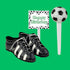 Soccer Foot Ball Birthday Party Cake Decoration Topper - Mini Soccer Shoes Cleats Pick and Banner