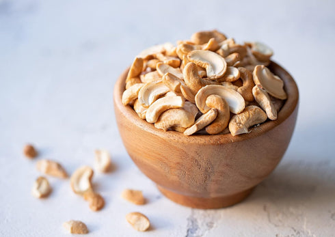 1 Food to Live - Dry Roasted Cashew Pieces with Himalayan Salt, Pound - Oven Roasted Nuts, Lightly Salted, No Oil