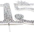 Number 15 Quinceanera Rhinestone Princess Crown Monogram Cake Topper for Sweet 15th Birthday Party (Silver)