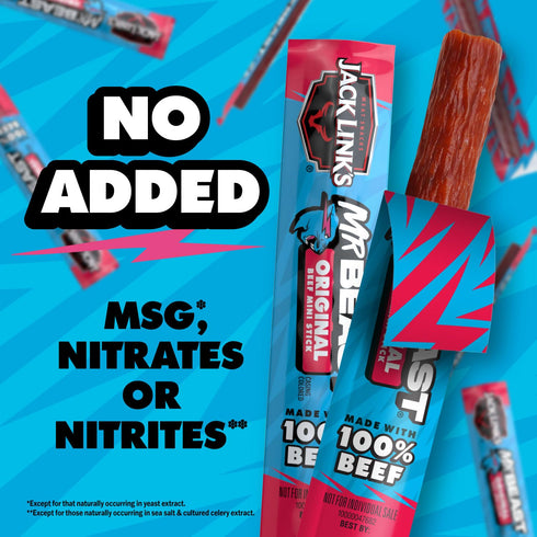5g 100% 12 Count Jack Links x MrBeast Beef Sticks, Original Mini Beef Sticks, As Seen on Beast Games, Protein, Made